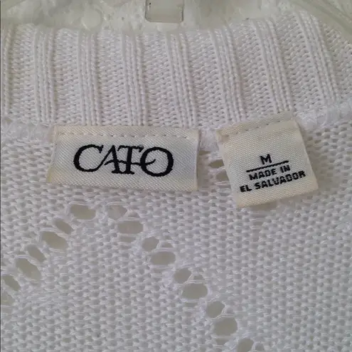 Cato FINAL MARKDOWN Ladies'  Crocheted White Shrug (M)