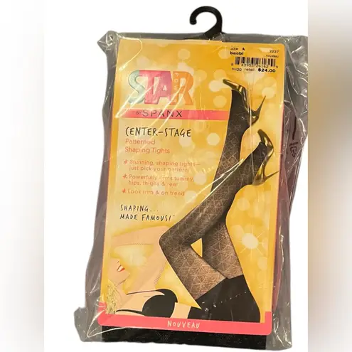 Star Spanx Center Stage Patterned Nouveau Shaping Tights Size A 4'10"