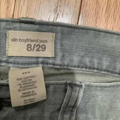 Gap  Women's Grey Distressed Slim Boyfriend Jeans Sz 8/29