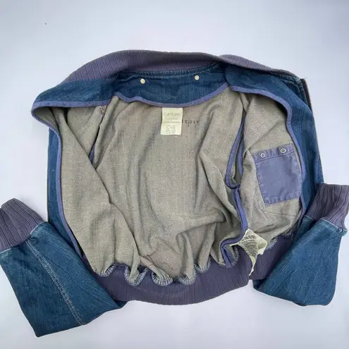 Levi Strauss & CO. Levi's Red Collection Bomber Denim Jacket Cropped Scratched Print Vintage