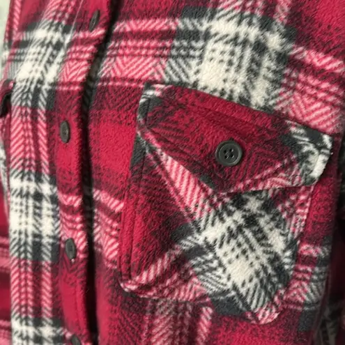 Soho Threads Pink Plaid White Sherpa size M