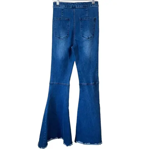 Blank Paige Stretchy High Rise Raw Hem Flare Jeans