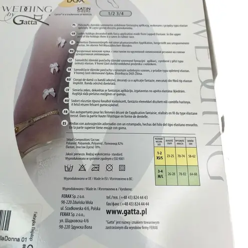 Wedding Stockings GATTA BellaDonna Size 1