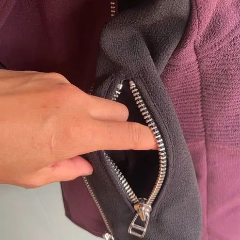 Wilfred Montesson Crepe Moto Jacket Sz 2, Maroon/Black Colorblock EUC