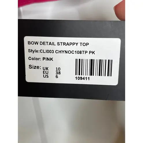 EGO NEW Pink Crop Bow Detail Shirt Size 6