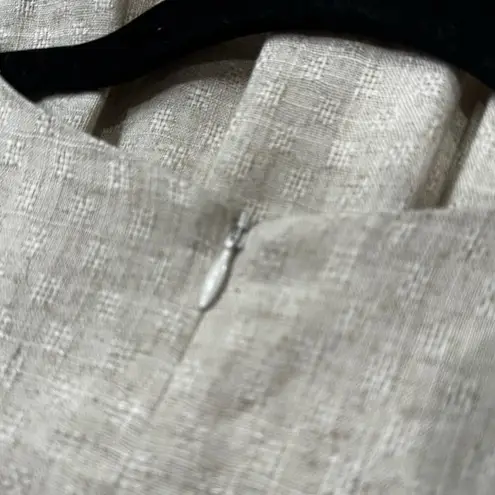 PatBO Sleeveless Linen Tan and Black Embroidery Maxi Sun Dress sz 6