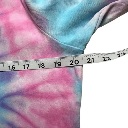 Karen Scott Long Sleeve Pink Purple Blue Pastel Tie Dye Classic Spiral Top Med