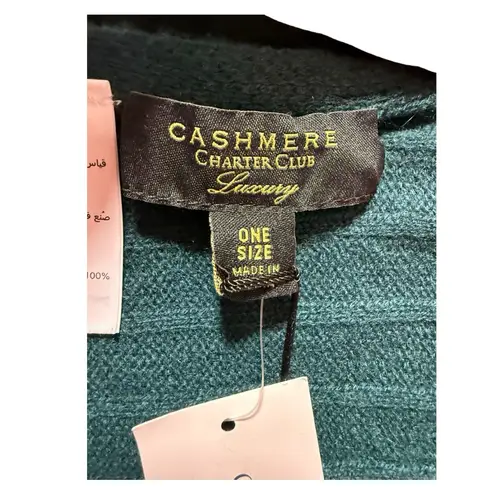Charter Club Luxury 100% Cashmere Ribbed Scarf – Deep Alpine Green – NWT