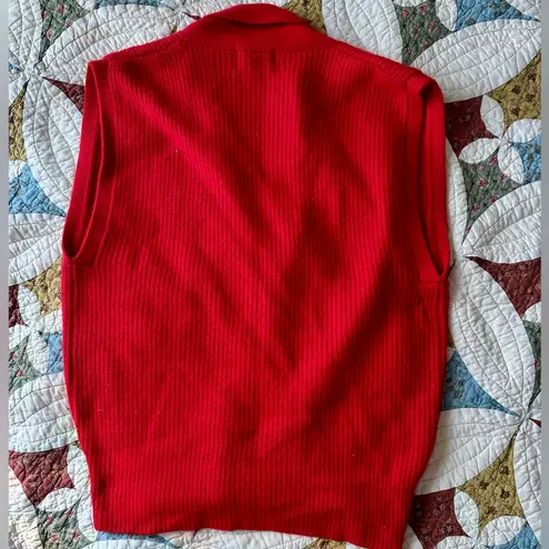 JH Collectibles red vintage 80s sleeveless angora and lambswool sweater vest Size M
