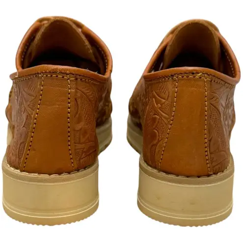 Artesanias Rauger Tooled Made in Mexico Leather Shoes Brown 6