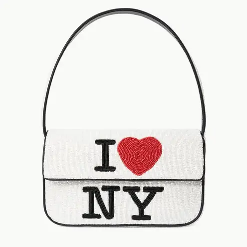 STAUD I Love NY Tommy Beaded Shoulder Bag Purse