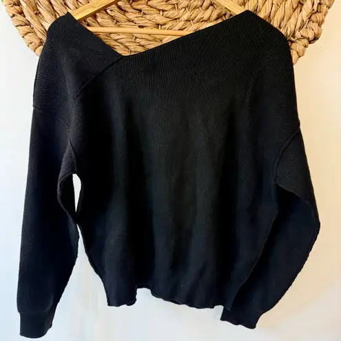 Line and Dot Favorite Off Shoulder Ribbed Sweater in Black Size Large - Image 8