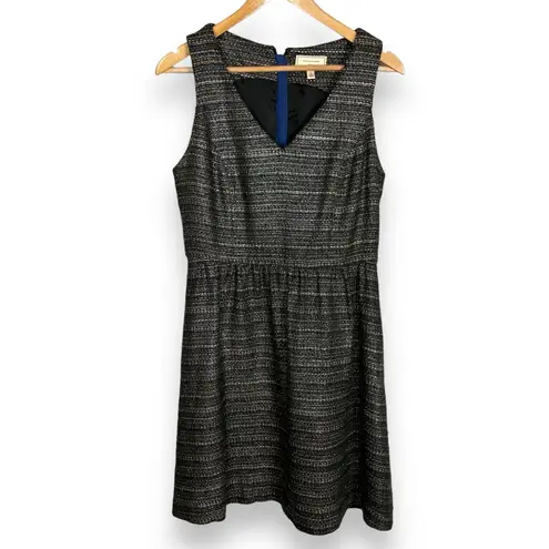 Moulinette Soeurs Anthropologie Dress Brown Black Sleeveless Fit Flare Woven 8