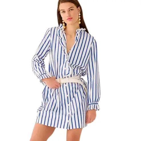 J.Crew NWT  Cottage Shirt Dress in Striped Cotton Poplin Size 8