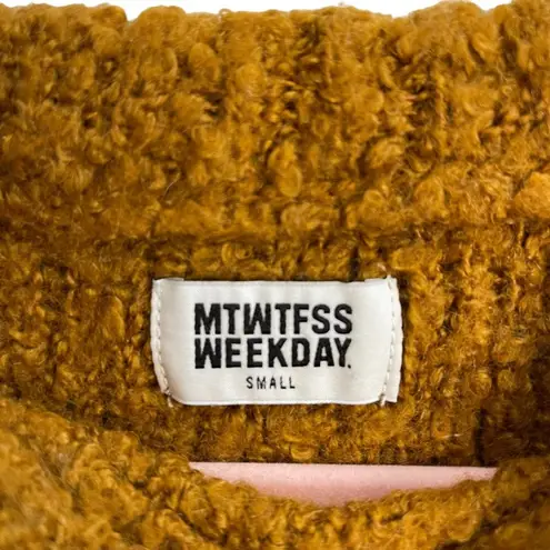 Weekday MTWTFSS  Mustard Yellow Wool Mohair Blend Sweater