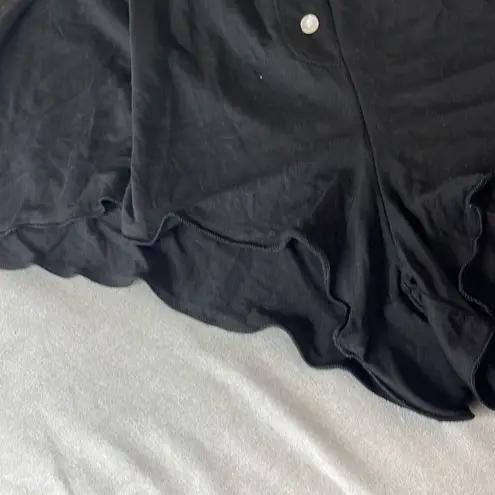 We Wore What Modal Booty Shorts Black Lettuce Hem Elastic Waist Small Casual - Image 4