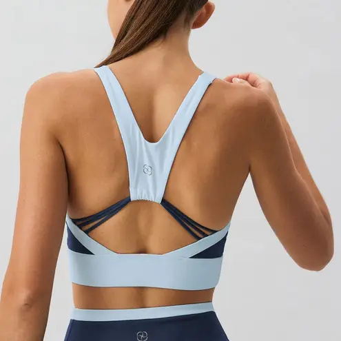 Berlook Activewear Navy Contrast U Neck Sports Bra