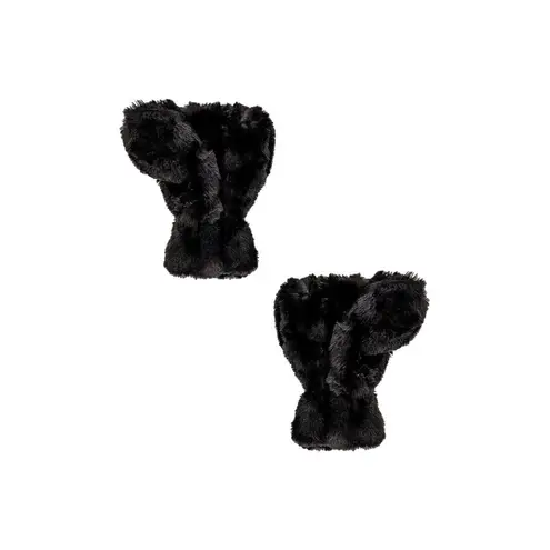 Apparis Coco Faux Fur Mittens in Noir One Size New Womens Gloves Black