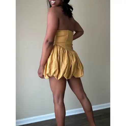 Klesis Golden Brown Corset Bubble Dress Size Small Tan