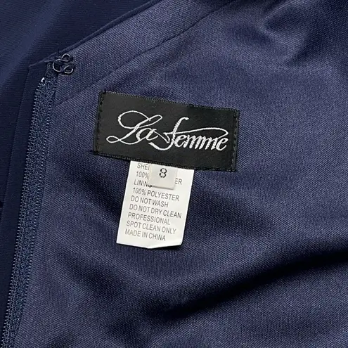 La Femme  27872 Short Sleeve Twist Knot Gown