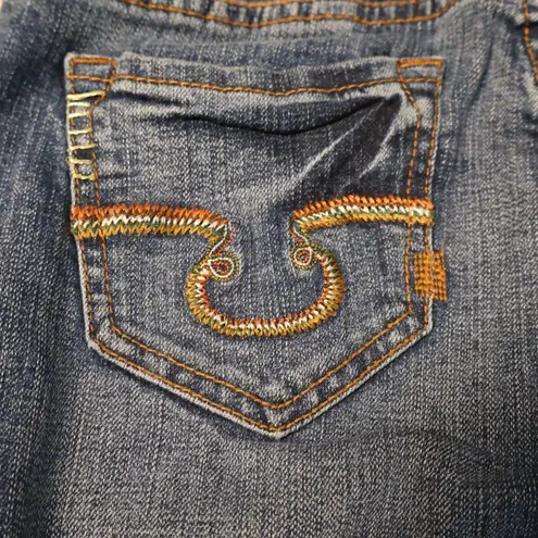 LA Idol USA Jorts Y2K Embroidered Denim Bermuda Streetwear Summer Juniors 3 Blue Size 23