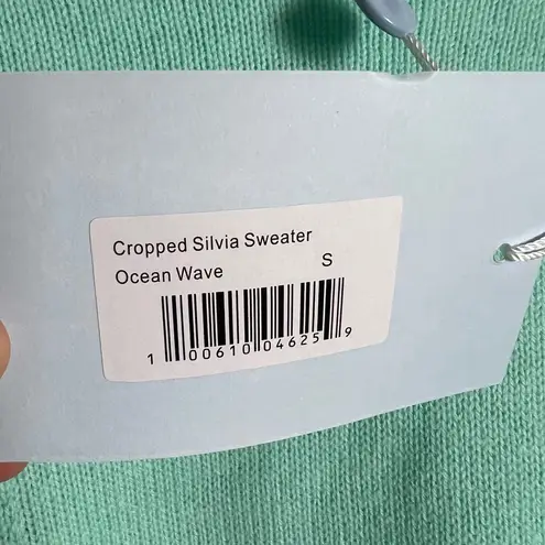 Hill House The Cropped Silvie Merino Wool Sweater in Ocean Wave Size S