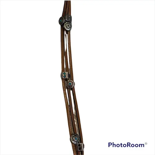 Triple Strand Leather Western Belt