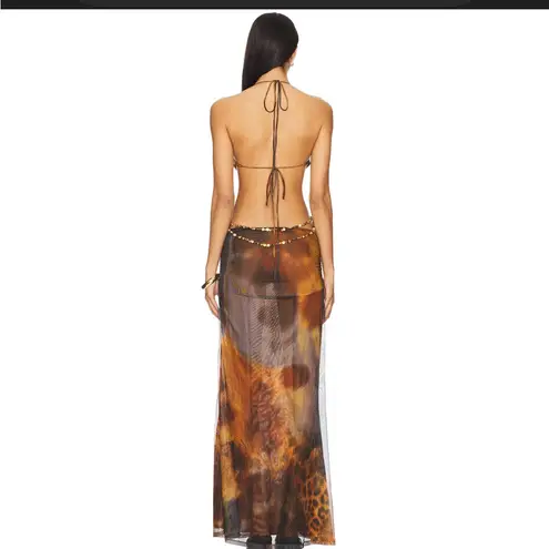 Jaded London Vida Maxi Dress in Grunge Animal