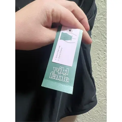 Wild Fable  Black Extra High Leg Extra Cheeky One Piece Swimsuit Woman’s XL NEW W