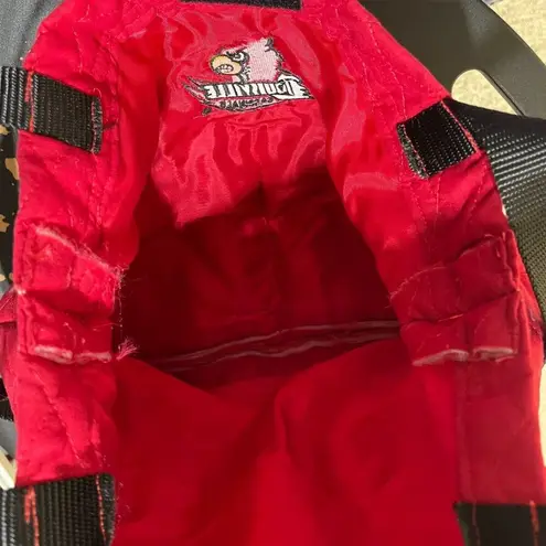 U of L Louisville Cardinals Quilted Tote Bag Red Black Shoulder Strap