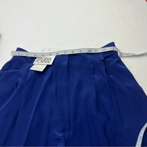 Regina Porter Womens Large Purple Blue Wicked 90s Shirt & Pants 100% Silk NEW