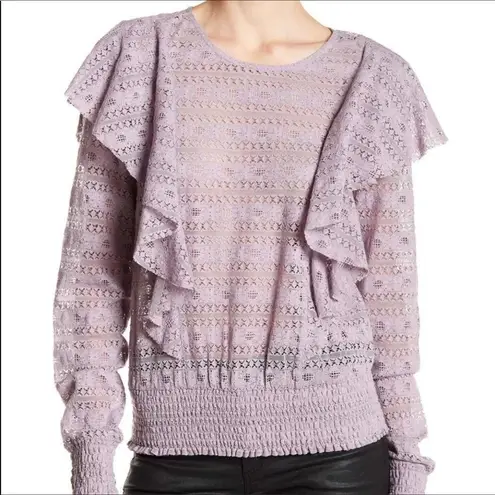 Melrose and Market Ruffle Lilac Lace Blouse S NWT