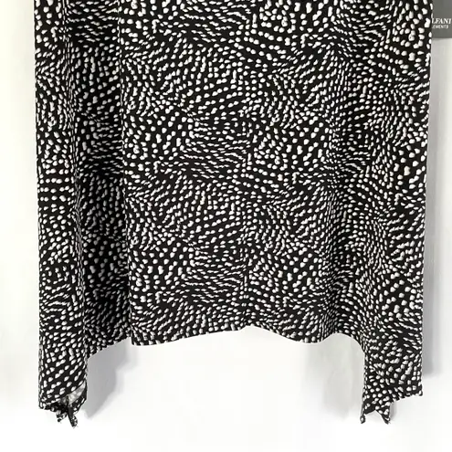 Alfani New  Dot Print V-Neck Shark Bite Hem Tunic Tank Top Black White