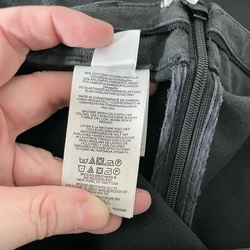 Brooks Brothers Womens Black Side-Zip Stretch Cotton Pants - Size 6 - Flat Front