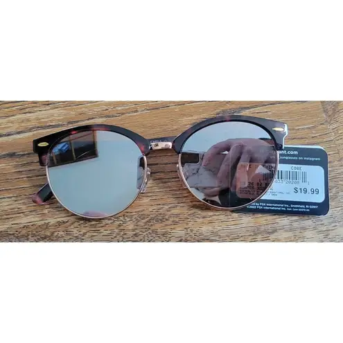 Foster Grant Pink Tortoise Shell/Rose Gold Mirrored Sunglasses 100%UV MaxBlock S