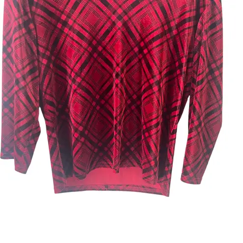 Kathie Lee Collection Vintage 90s Size Small Red Plaid Velvet Grunge Punk Top
