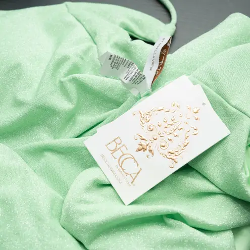 Becca - Glimmer One-Shoulder One Piece Swimsuit in Sparkling Lime Green