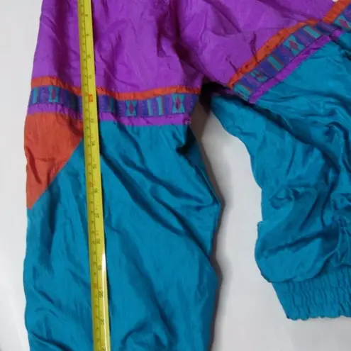 Vintage 90s Bolo Spirit boho tribal LG Wind Breaker Full Zip Jacket Purple Blue