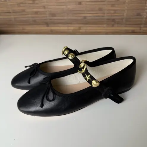 Loeffler Randall Chiara Mary Jane Black Leather Flats 7