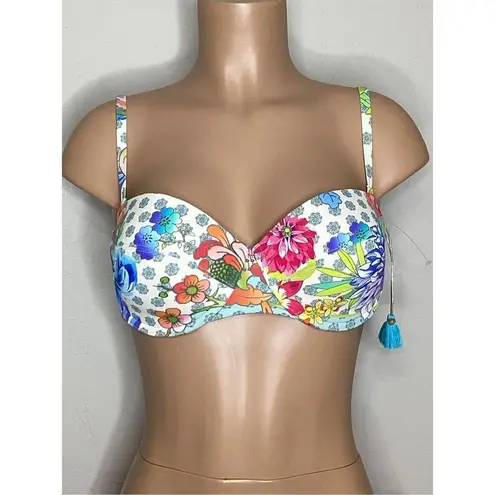 Johnny Was New. floral bikini top. X-Large. Retails $119