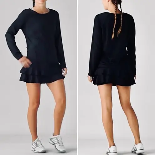 TAIL Doubles Multi Ruffle Tennis SPF 45+ protection Skirt/Skort in Black Sz L Size L