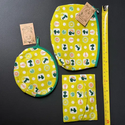 snoopy peanuts traditional japanese mini pouch bag set Yellow