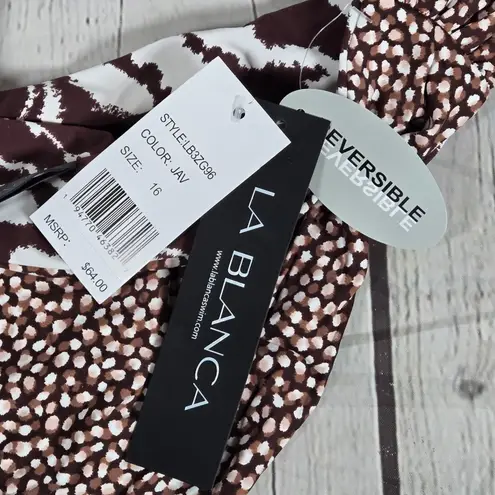 La Blanca Fierce Lines Reversible Side Shirred Hipster Bottom 16 NWT - Image 6