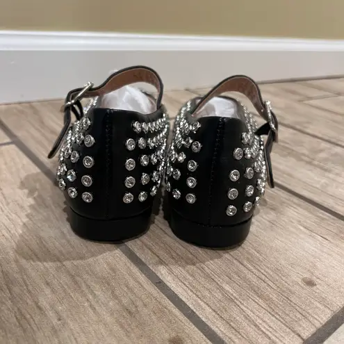 Flat Shoes Rhinestones Flats Studs Flats Strap Flats Espadrilles Loafers Mocasin Shoes Black Size 7