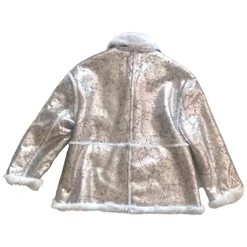 Urban Outfitters Leigh Oversized Faux Suede Sherpa Jacket Size M