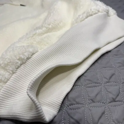 Sweaty Betty NWT WHITE SHERPA QUARTER ZIP PULL OVER SIZE SMALL