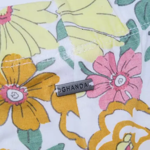 Ghanda Rosa Flares Bardot Floral Bell Bottom Pants Pink Size XS