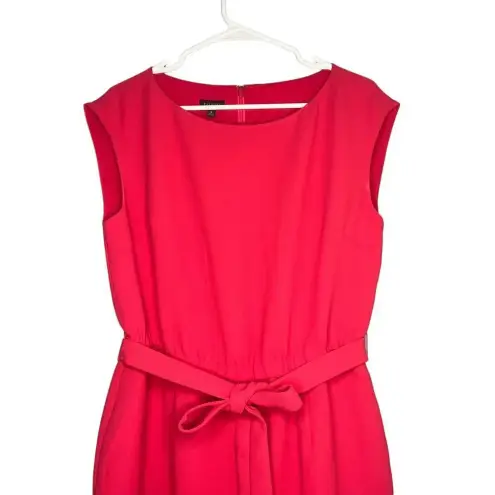 Talbots  Pink Women's‎ 8 Sleeveless Pink Belted Stretch Crepe Jumpsuit