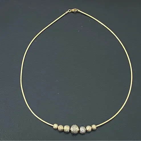 Sterling Silver 925 Gold Vermeil Sliding Ball Charm Pendant Snake Chain Necklace