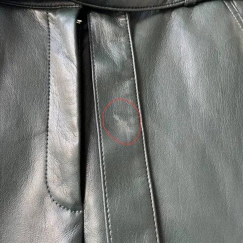 Babaton Aritzia Belted Tie-front Vegan Leather Pants - Dark Green - Size 0